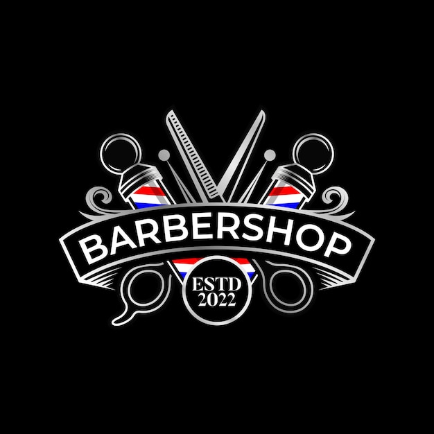 Barbershop Prosty Vintage Elegancki Szablon Logo