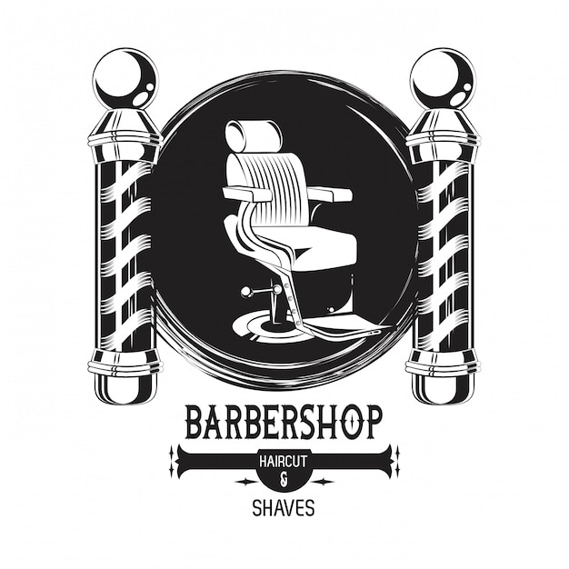 Barbershop Vintage Czarno-biały Godło