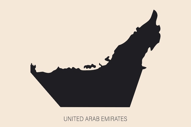 Bardzo Szczegółowa Mapa Zjednoczonych Emiratów Arabskich Z Granicami Na Białym Tle Płaski Styl