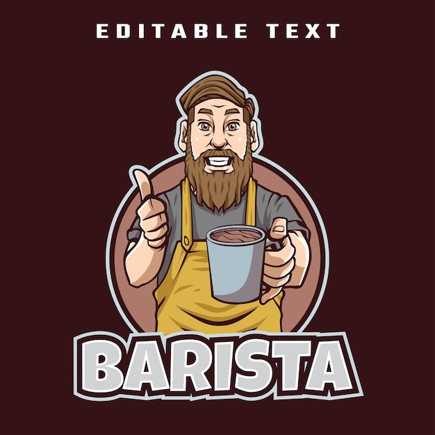 Barista Z Logo Maskotki Kawy