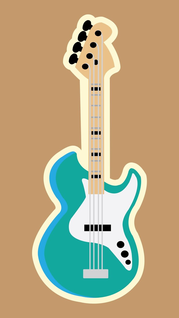Wektor bas instrument muzyczny ikona tapety tło ilustracja