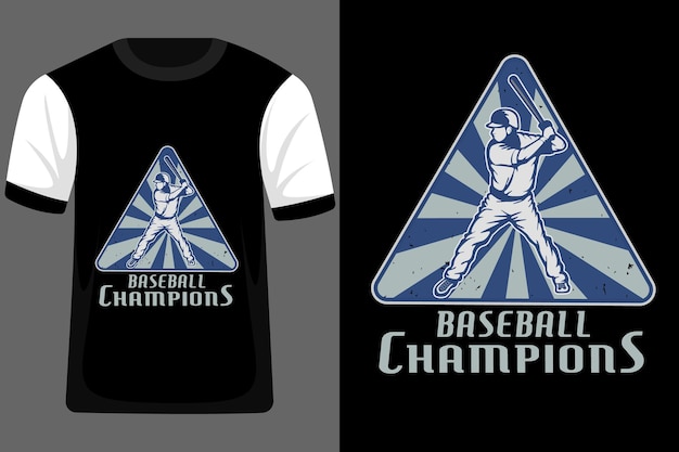 Plik wektorowy baseball champions retro vintage t shirt design