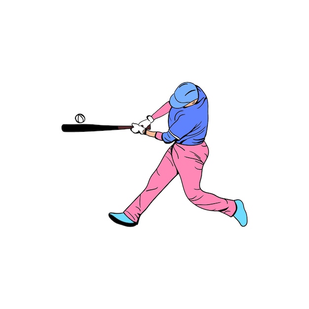 Baseball player ilustracji wektorowych sport baseballowy