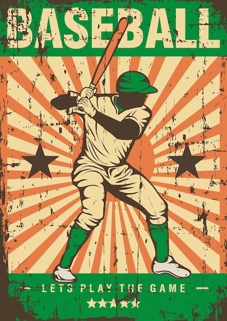 Baseball Sport Retro Pop Art Poster Signage