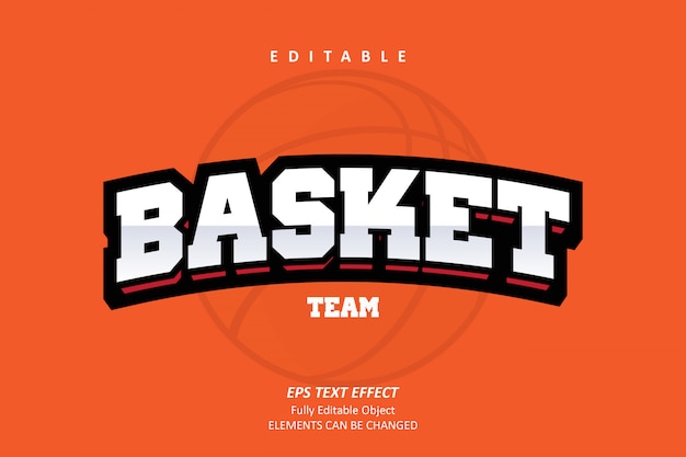 Basket Team Orange Edytowalny Efekt Tekstowy