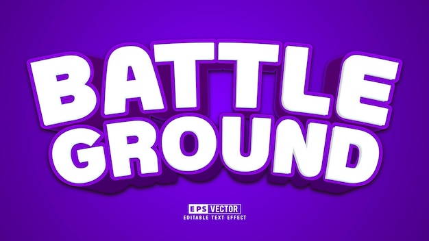 Battle Ground 3d Edytowalny Efekt Tekstowy Wektor Z Tłem