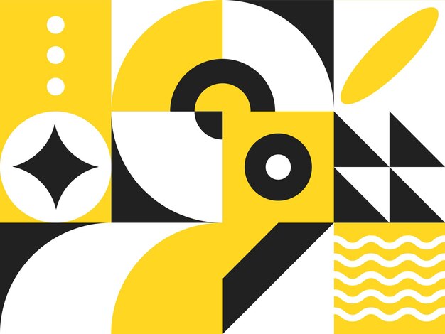 Bauhaus powłoka z kształtami geometrycznymiY2k retro tapeta