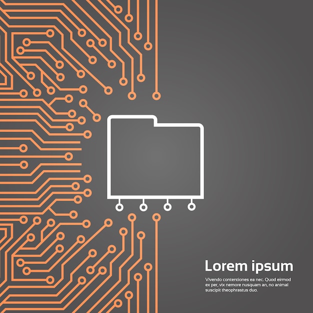 Baza danych nad komputerem Chip Moterboard Tło Data Center System Concept Banner