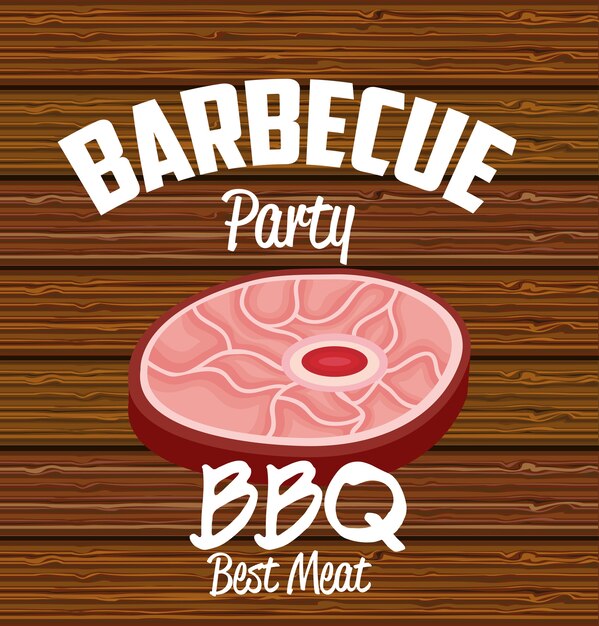 Bbq Party Najlepsze Mięso Wektor Ilustracja Projektu