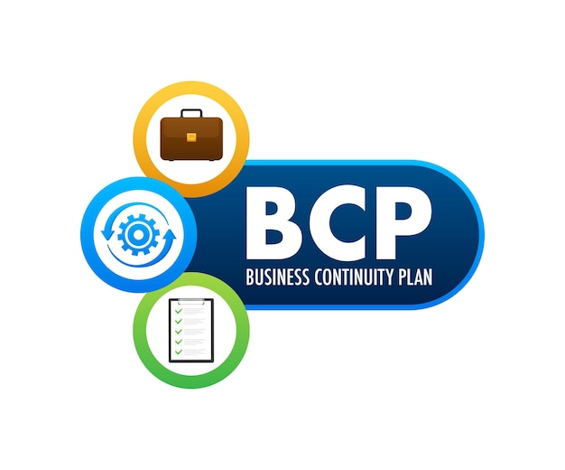 Bcp Plan Ciągłości Biznesowej Koncepcja Biznesowa Ilustracja Wektorowa