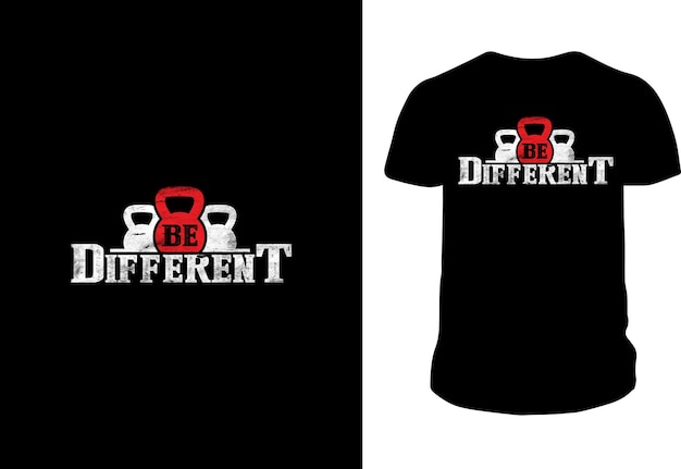 Be Different Tshirt Do Nadruku Sublimacyjnego Modern Vintage Fitness Gym Shirt Lub Naklejki