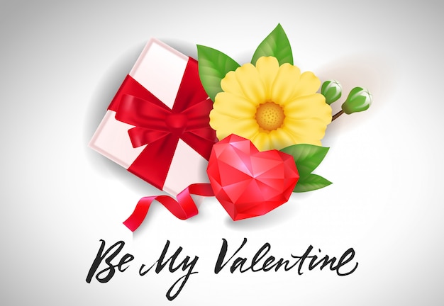 Be My Valentine Lettering With Gift