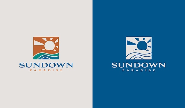 Beach Resort Paradise Logo Uniwersalny kreatywny symbol premii Wektor znak ikona logo szablon Ilustracja wektorowa