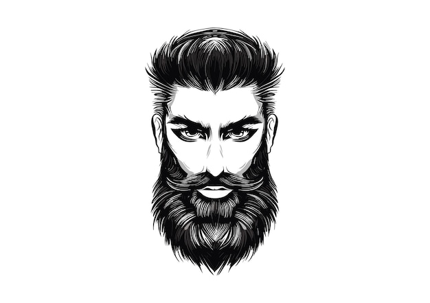 Beard Fusion Chronicles Artystyczne Logo Wektorowe