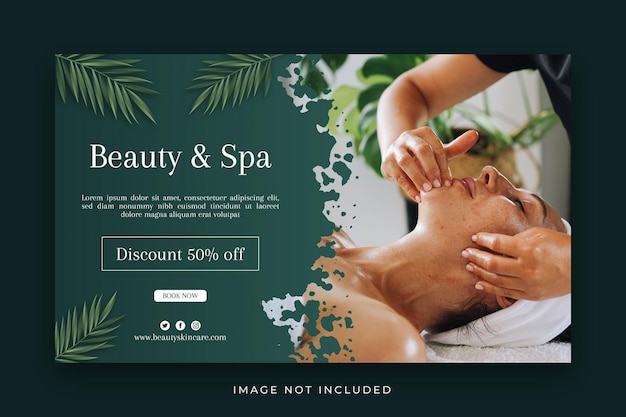 Plik wektorowy beauty and spa banner szablon postu w mediach społecznościowych