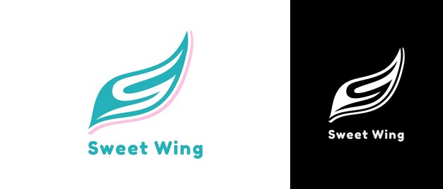 Beauty Bird Wings Początkowa Litera S Logo Design