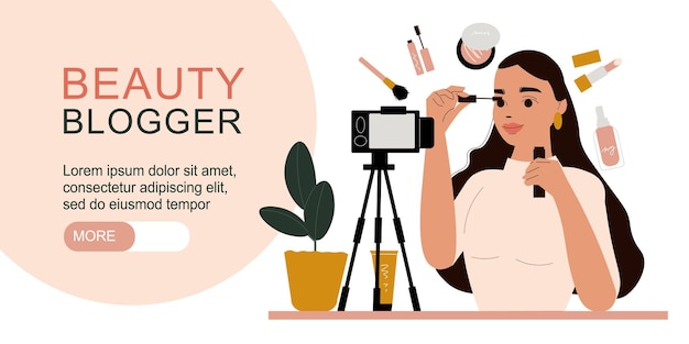 Plik wektorowy beauty blogger baner