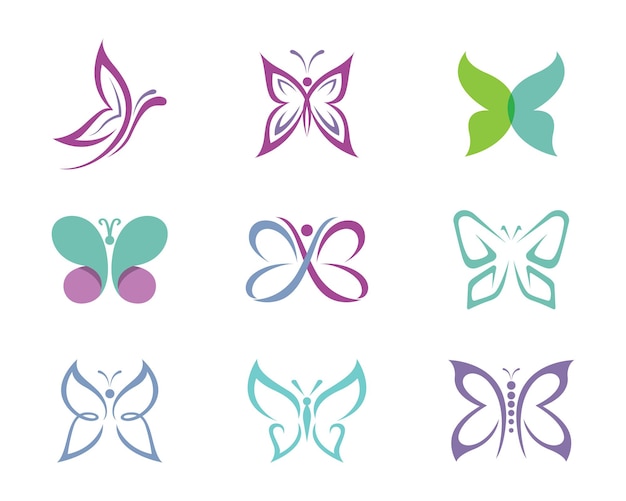 Beauty Butterfly Logo Szablon Wektor Ikona Designu