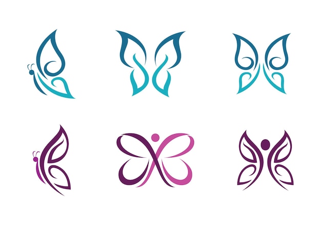 Beauty Butterfly Logo Szablon Wektor Ikona Designu