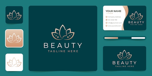 Beauty Face Lotus Logo Design Vector