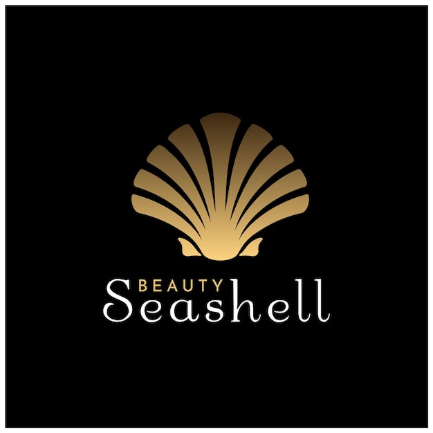 Beauty Seashell Oyster Scallop Shell Małż Małż Małż Małż Prosta Sylwetka Projekt Logo