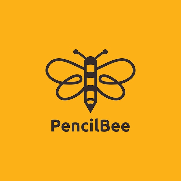 Bee Hive Pencil Art Bumble Bee Line Outline Prosty Projekt Logo