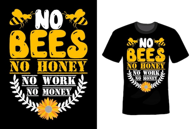 Plik wektorowy bee t shirt projekt typografii vintage