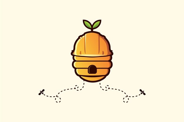 Plik wektorowy beehive engineering logo wektor ilustracja ikona enginaring usługi budowy ula pszczoła