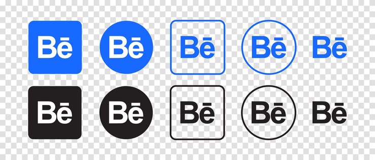 Wektor behance wektor logo zestaw ikon ilustracji wektorowych