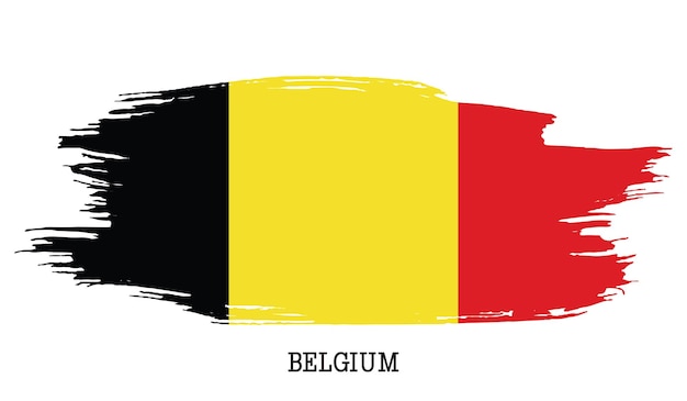 Belgia flaga wektor grunge pociągnięcia pędzlem