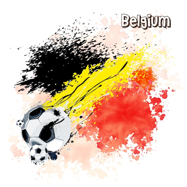 Plik wektorowy belgia soccer banner na szczycie akwarela splash