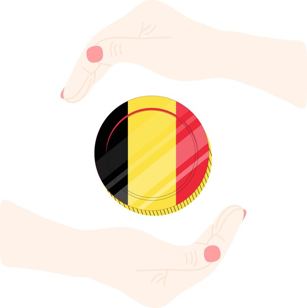 Belgia Wektor Ręcznie Rysowane Flaga Eur