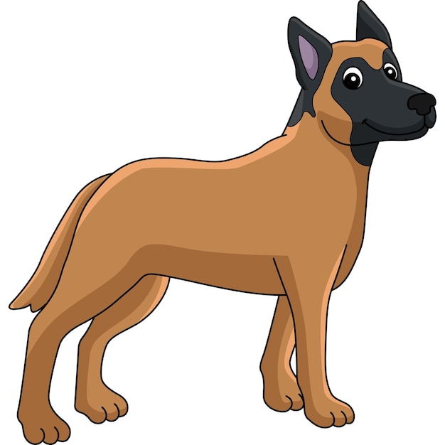 Belgijski malinois pies kreskówka kolorowy clipart