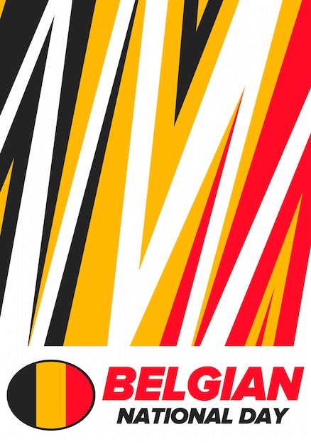 Belgijskie święto Narodowe Belgia Dzień Niepodległości Flaga Belgijska Patriotyczny Projekt Ilustracja Wektorowa
