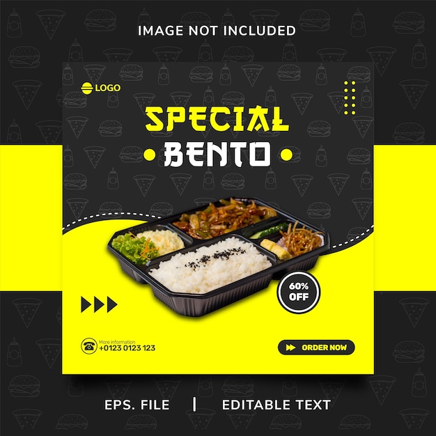 Bento Food Plakat Sprzedaż Promocja W Mediach Społecznościowych I Baner Na Instagram Plakat Szablon Postu Projekt