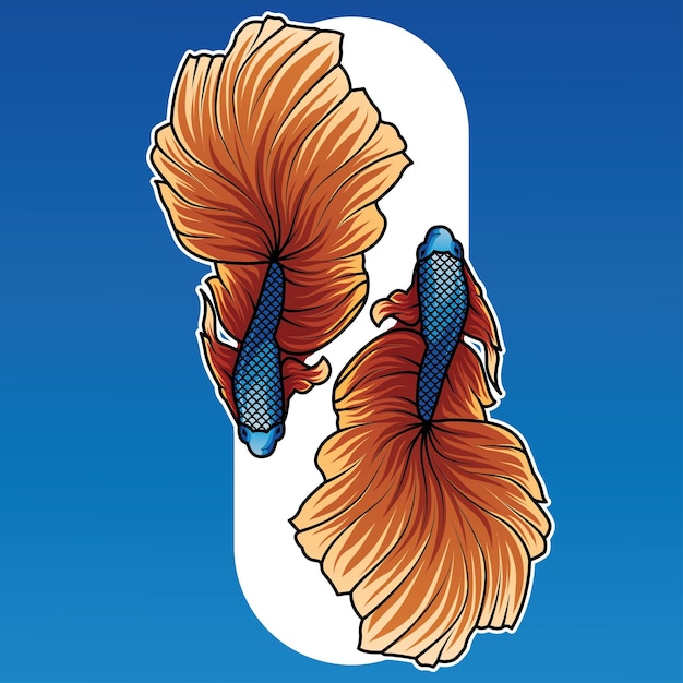 Plik wektorowy betta fish esport ilustracja logo maskotki dla twojego towaru lub firmy