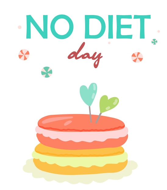 Plik wektorowy bez transparentu dnia diety międzynarodowy baner wakacyjny z tekstem ilustracja wektora pysznego deseru