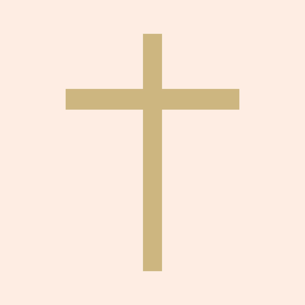 Plik wektorowy beżowy krzyż na brzoskwiniowym tle chrześcijański symbol ilustracja wektorowa
