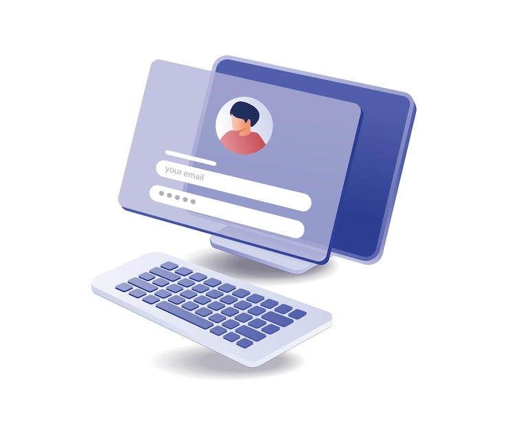 Wektor bezpieczeństwo danych osobowych za pomocą adresu e-mail i hasła