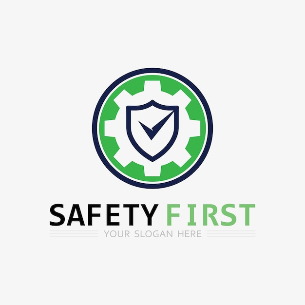 Plik wektorowy bezpieczeństwo pierwsze logo ikona wektor projekt i ilustracja znak graficzny