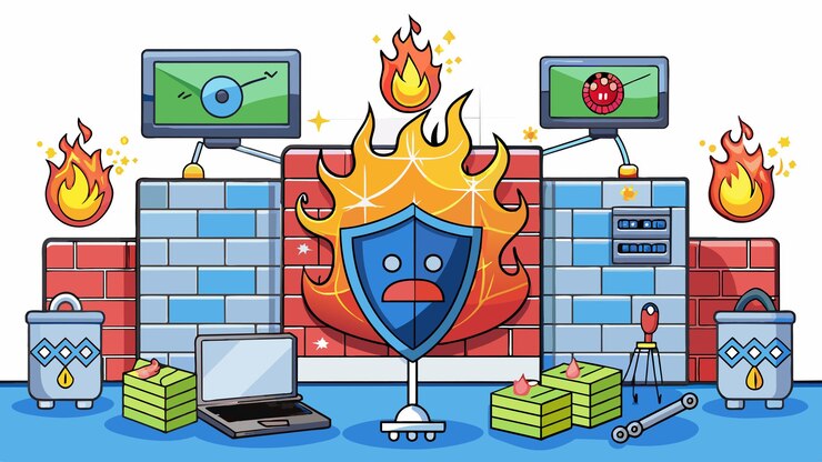 Wektor bezpieczeństwo sieci firewall grafika wektorowa ilustracja format pliku źródłowego eps ikona skalowania bez strat