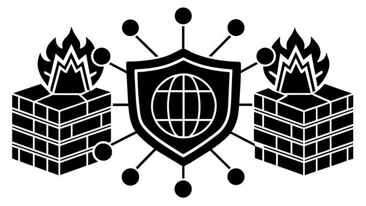 Wektor bezpieczeństwo sieci firewall grafika wektorowa ilustracja format pliku źródłowego eps ikona skalowania bez strat