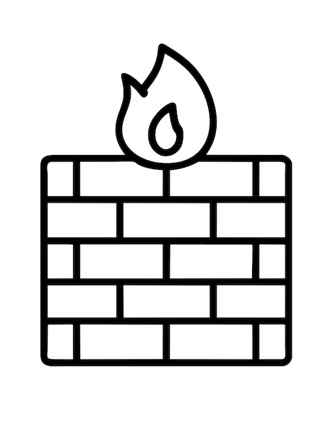Bezpieczeństwo sieci firewall grafika wektorowa ilustracja format pliku źródłowego EPS ikona skalowania bez strat