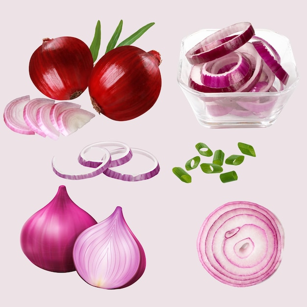 Bezpłatna wektorowa realistyczna ilustracja cebuli
