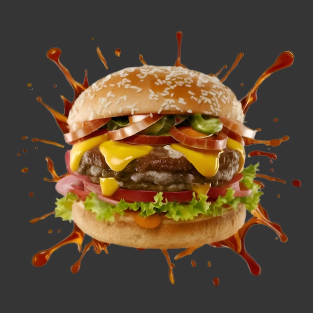 Bezpłatne zdjęcie Komercyjne zdjęcia jedzenia gourmet cheeseburger Ai wygenerowane