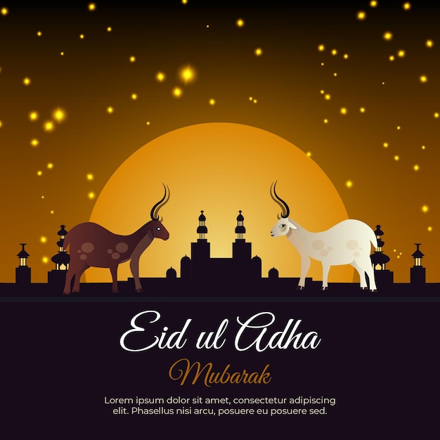 Bezpłatny EPS Eid al adha mubarak festiwal islamski banner mediów społecznościowych