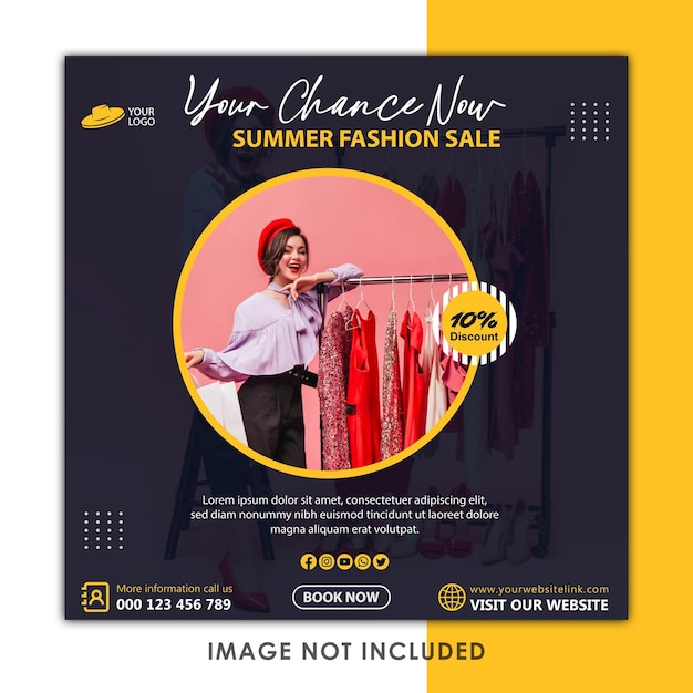 Bezpłatny nowy wektor Summer Fashion Sale szablon transparent