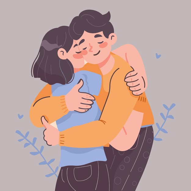 Bezpłatny projekt ilustracji Vector National Hugging day Ai Generated