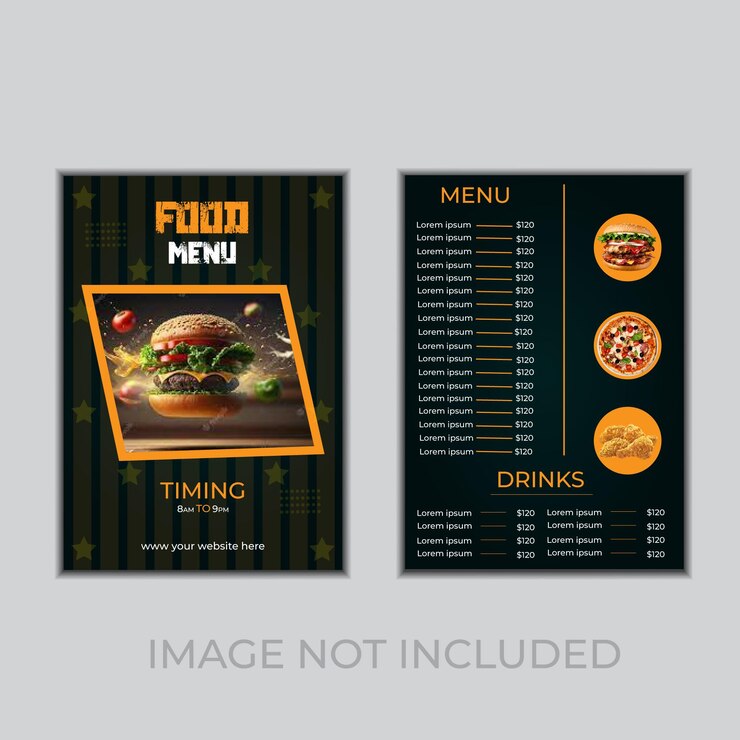Bezpłatny szablon projektowania menu pięknej żywności wektorowej