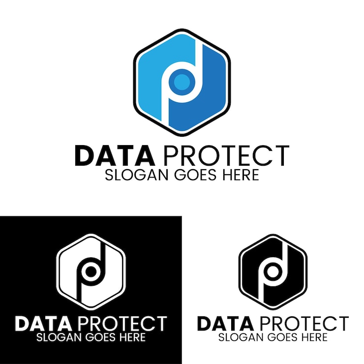 Wektor bezpłatny szablon projektu logo ochrony danych wektorowych